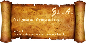Zsigmond Armandina névjegykártya